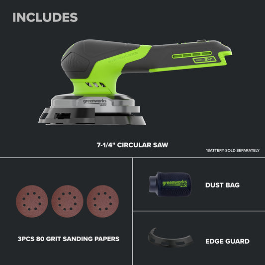 24V 5 Series Cordless Battery Random Orbit Sander (Tool Only)
