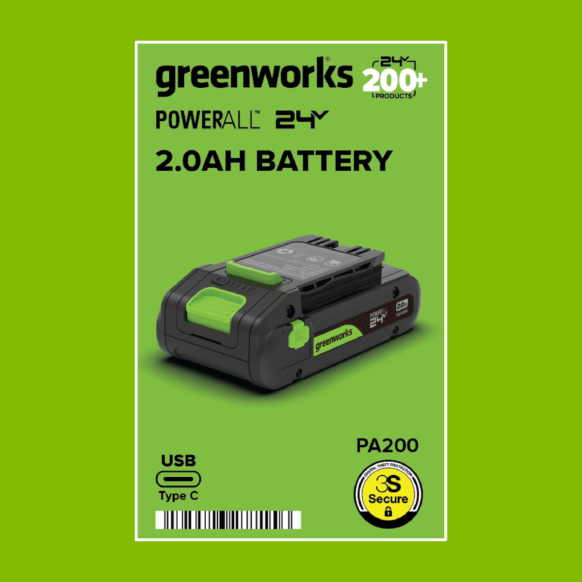 24V 2.0 Ah Battery with Bi-Directional USB-C Port