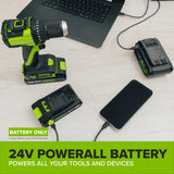 24V 4.0 Ah Battery with Bi-Directional USB-C Port