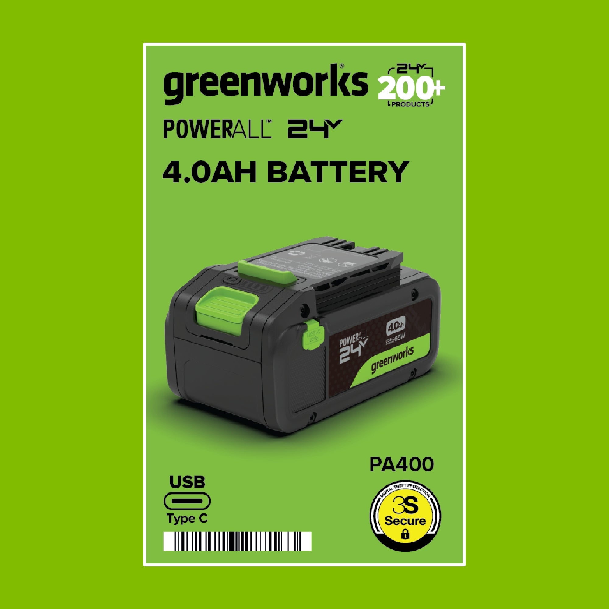 24V 4.0 Ah Battery with Bi-Directional USB-C Port