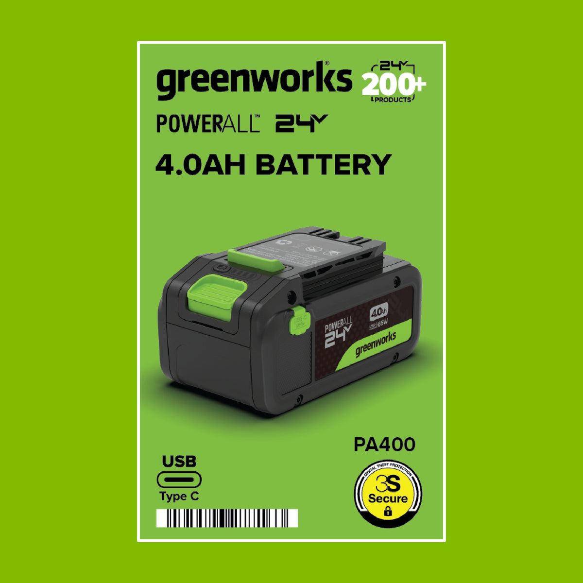 24V 4.0 Ah Battery with Bi-Directional USB-C Port