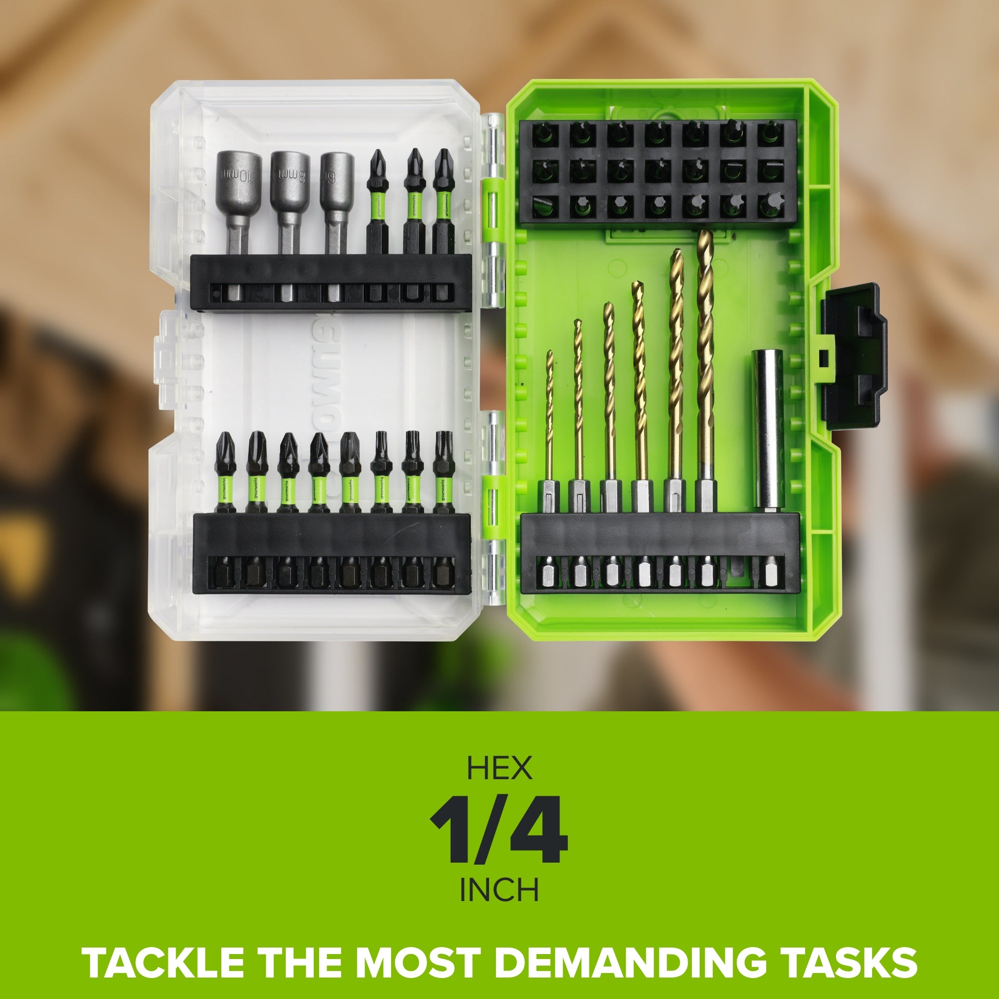 Screwdriver Color Coding 42-PC 25 mm Screwdriver Bits with Color Coding | Greenworks Tools