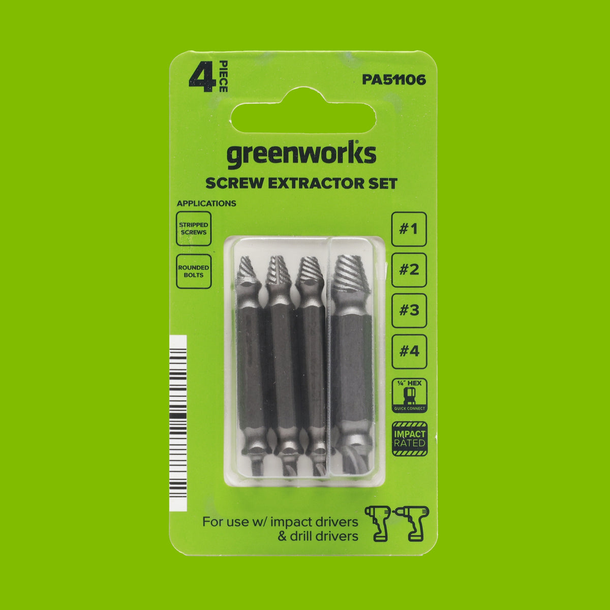 3 Series Impact Rated Screw Extractor Set(4PC)