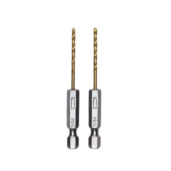 Half Ground 2-PC 1/16-inch Hex Shank Titanium Drill Bit Set