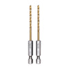 Half Ground 2-Piece 7/64-inch Hex Shank Titanium Drill Bit Set