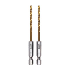 Half Ground 2-Piece 7/64-inch Hex Shank Titanium Drill Bit Set