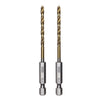 Half Ground 2-Piece 9/64-inch Hex Shank Titanium Drill Bit Set