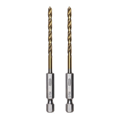 Half Ground 2-Piece 9/64-inch Hex Shank Titanium Drill Bit Set