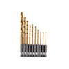 Half Ground 10-PC Hex Shank Titanium Drill Bit Set