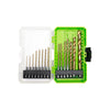 Half Ground 15-PC Impact-Rated Hex Shank Titanium Drill Bit Set