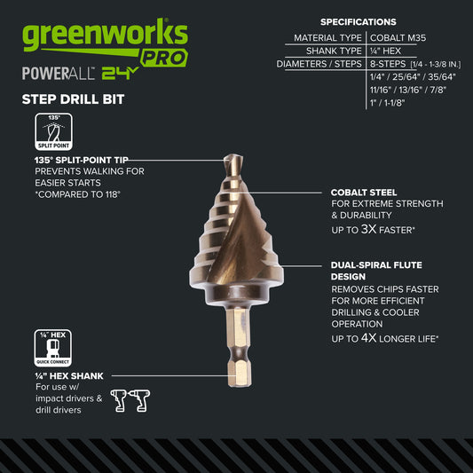 3 Series Cobalt #5 Step Drill Bit