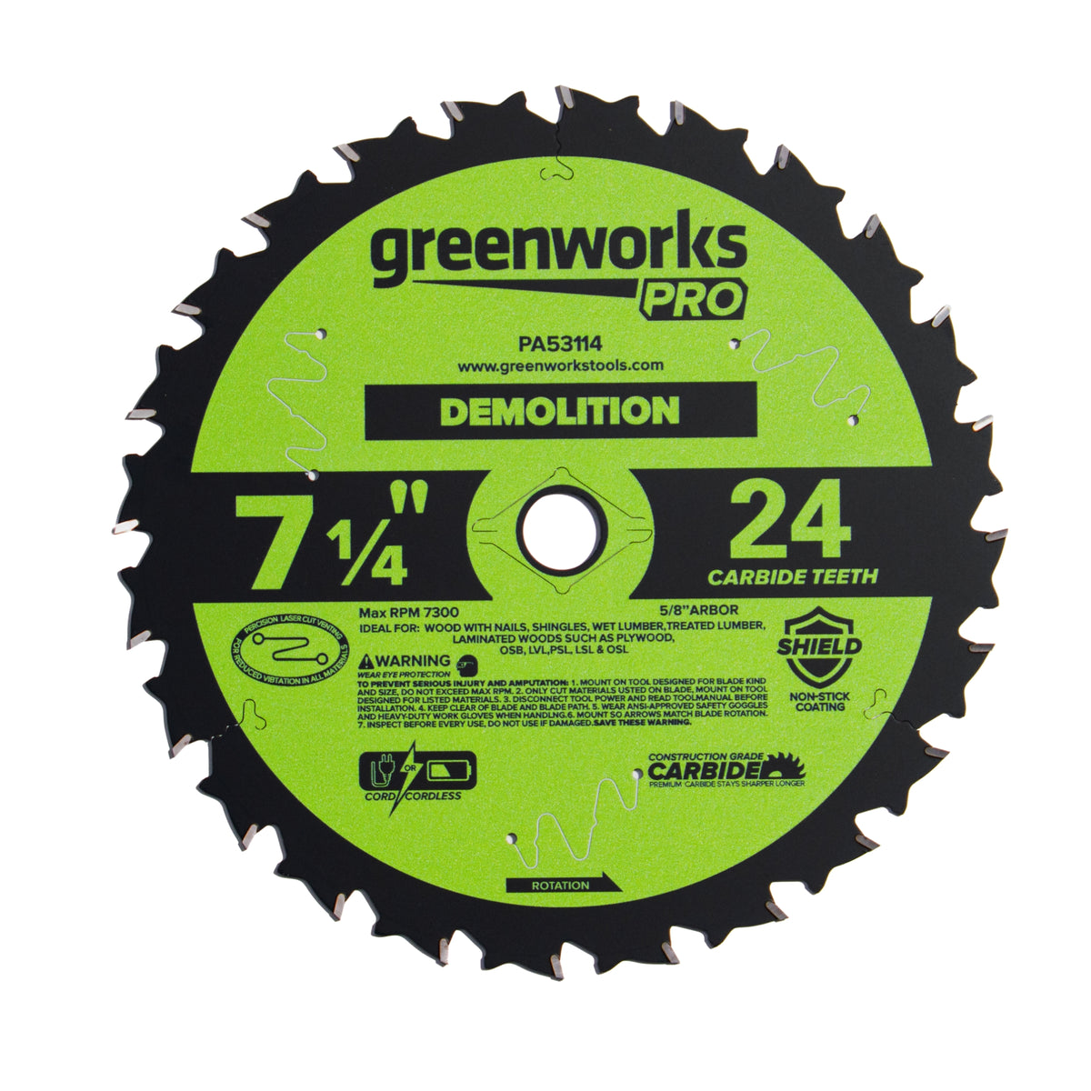 5 Series 17.25" blades – 24T Demolition, YG6, Laser Cut + Teflon Coating
