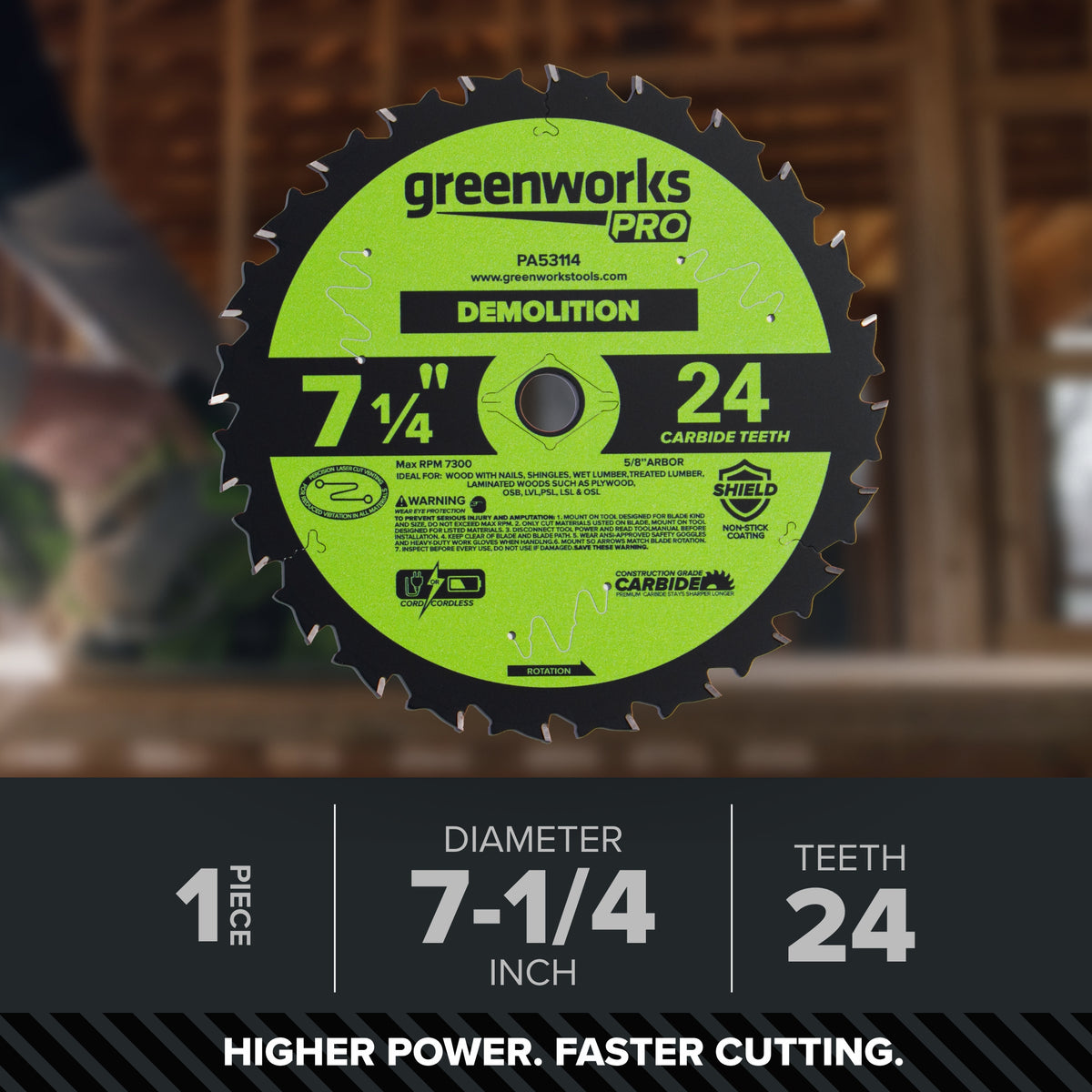 5 Series 17.25" blades – 24T Demolition, YG6, Laser Cut + Teflon Coating