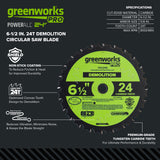 Pro 24-Tooth 6-1/2" Demolition Circular Saw Blade with Construction-Grade Carbide Teeth
