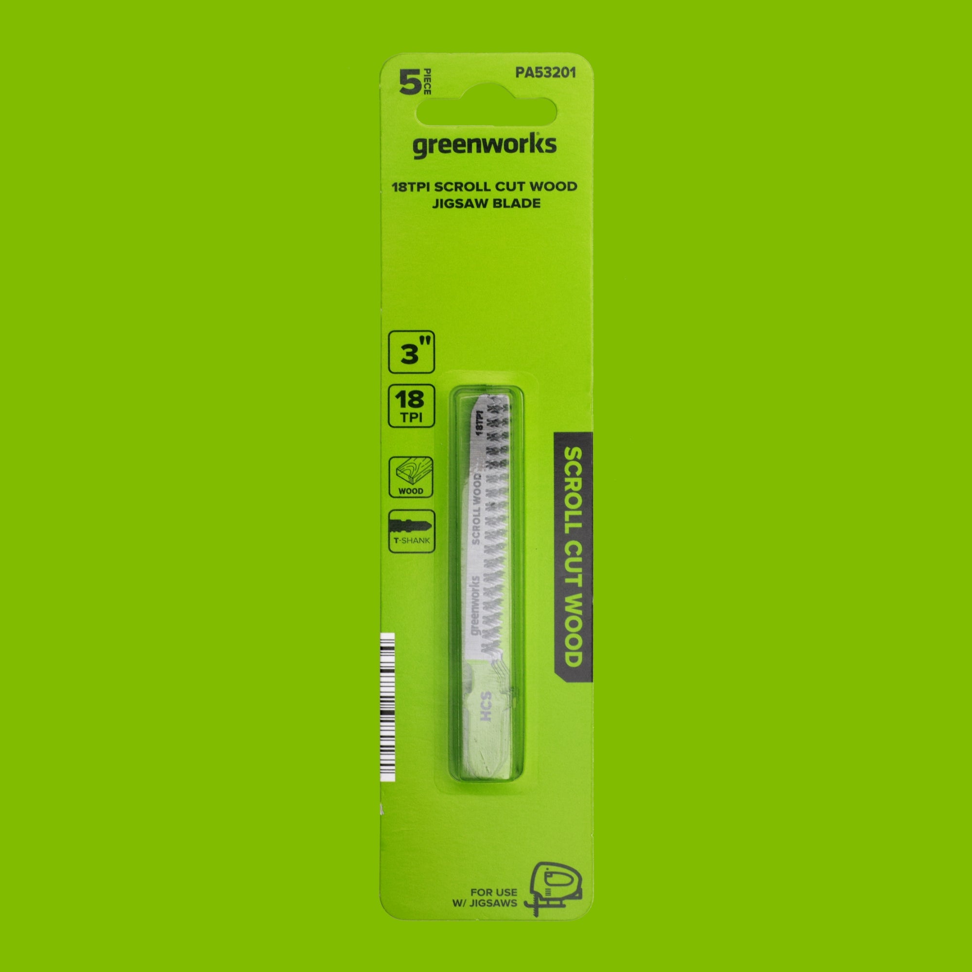 3 Series 3" x 20 TPI HCS Scroll Jigsaw Blade (5-Pack)