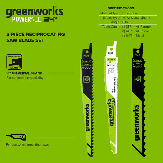 3 Series 3-Piece Recip Saw Blade Kit