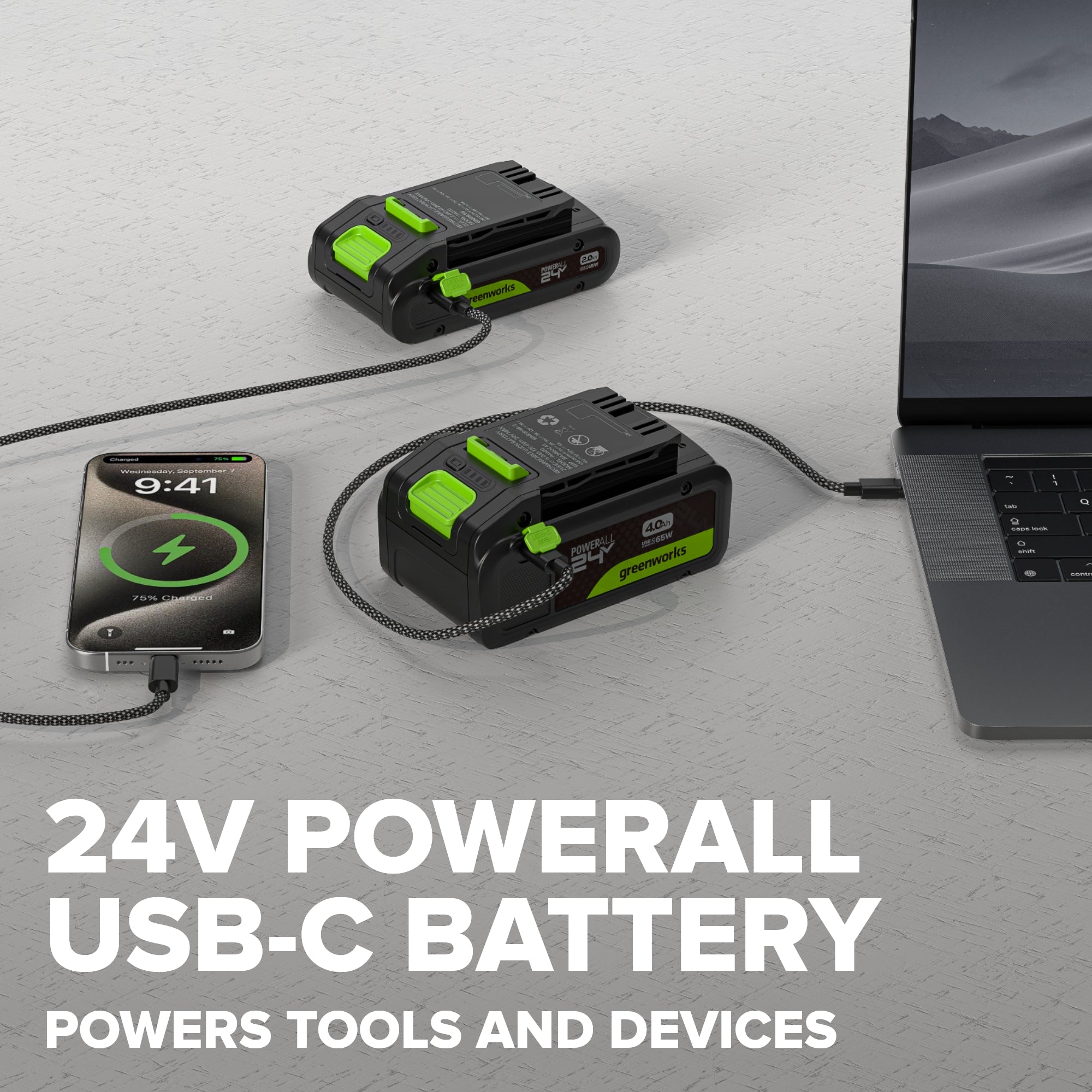 24V 700 PSI 0.8 GPM Cold Water Cordless Power Cleaner: 4.0Ah Battery and 30W Charger