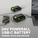 24V 700 PSI 0.8 GPM Cold Water Cordless Power Cleaner: 4.0Ah Battery and 30W Charger