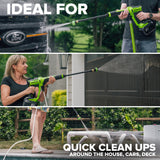 24V 700 PSI 0.8 GPM Cold Water Cordless Power Cleaner: 4.0Ah Battery and 30W Charger