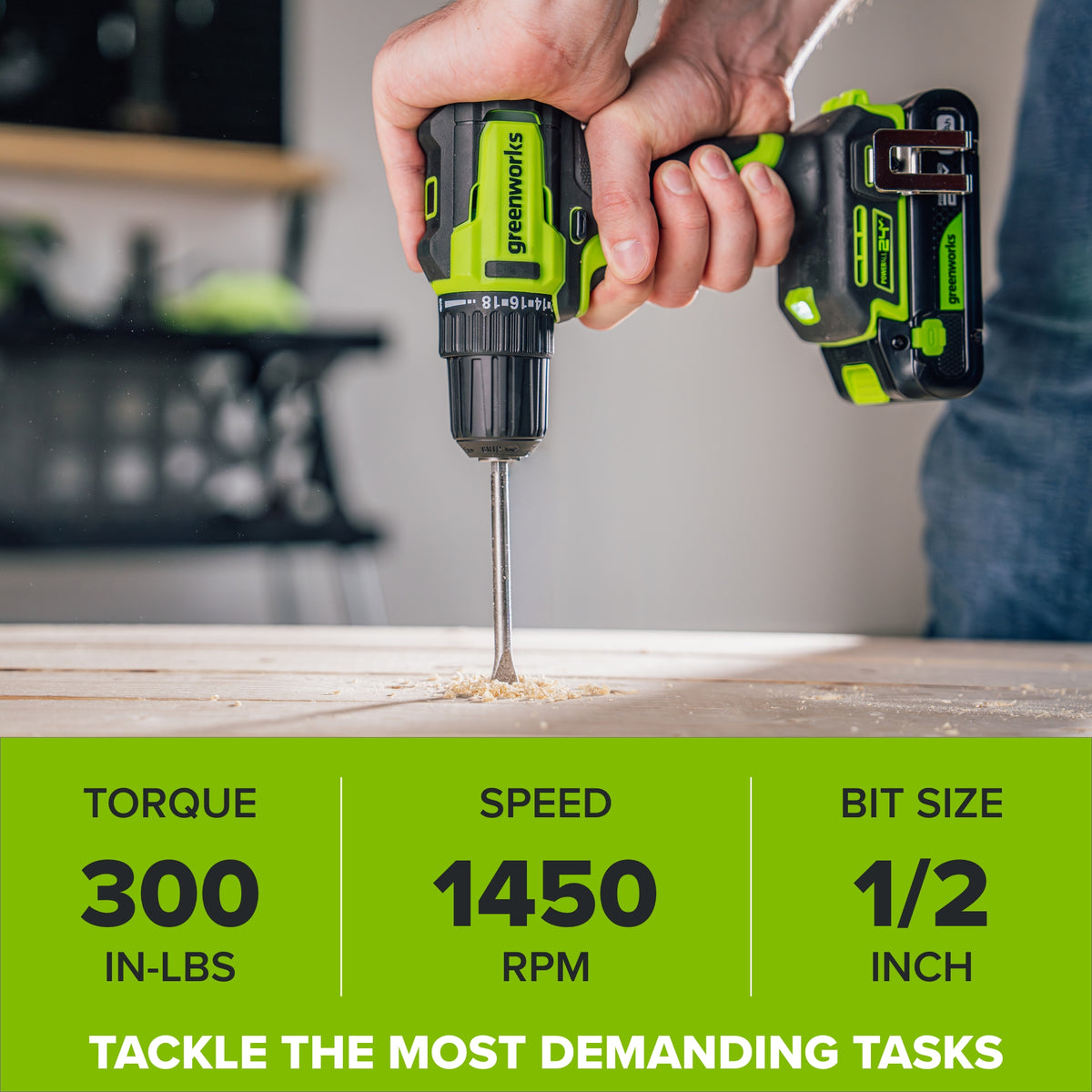 24V PowerAll 3/8" 280 in-lb Drill and 60 Piece Hand Tool/Accessories Project Kit, with 2.0 Ah USB-C Battery, 30W USB-C Charger Block, Carrying Bag