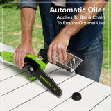 24V 8" Cordless Battery Pole Saw w/ 2.0 Ah Battery & 30W Type-C Charger (3-Ft cable)