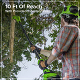 24V 8" Cordless Battery Pole Saw w/ 2.0 Ah Battery & 30W Type-C Charger (3-Ft cable)