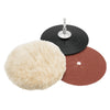3-Piece 5" Sanding and Polishing Wheel Set with Buffing Bonnet, P80 Sandpaper, Backer Pad, Used with Impact or Drill Drivers