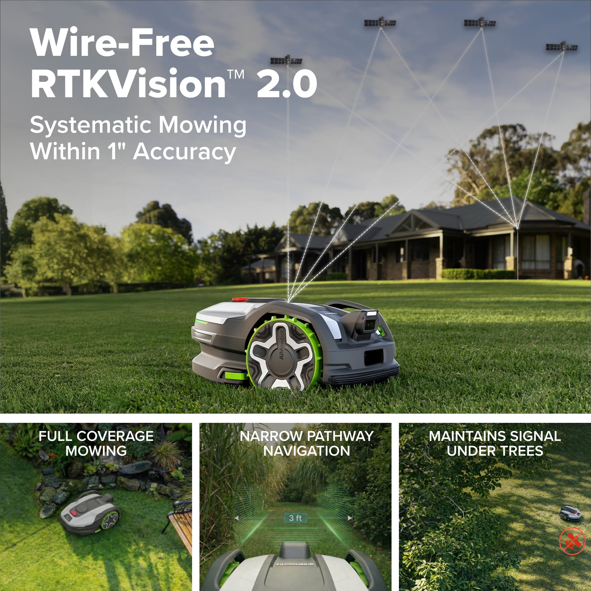 AiMowbot Wire-Free RTKVision Robotic Mower C20 | 1/2Acre