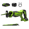 24V PowerAll 1-1/4" Reciprocating Saw with Blade, 2.0 Ah USB-C Battery and 30W USB-C Fast Charger,3,200 SPM