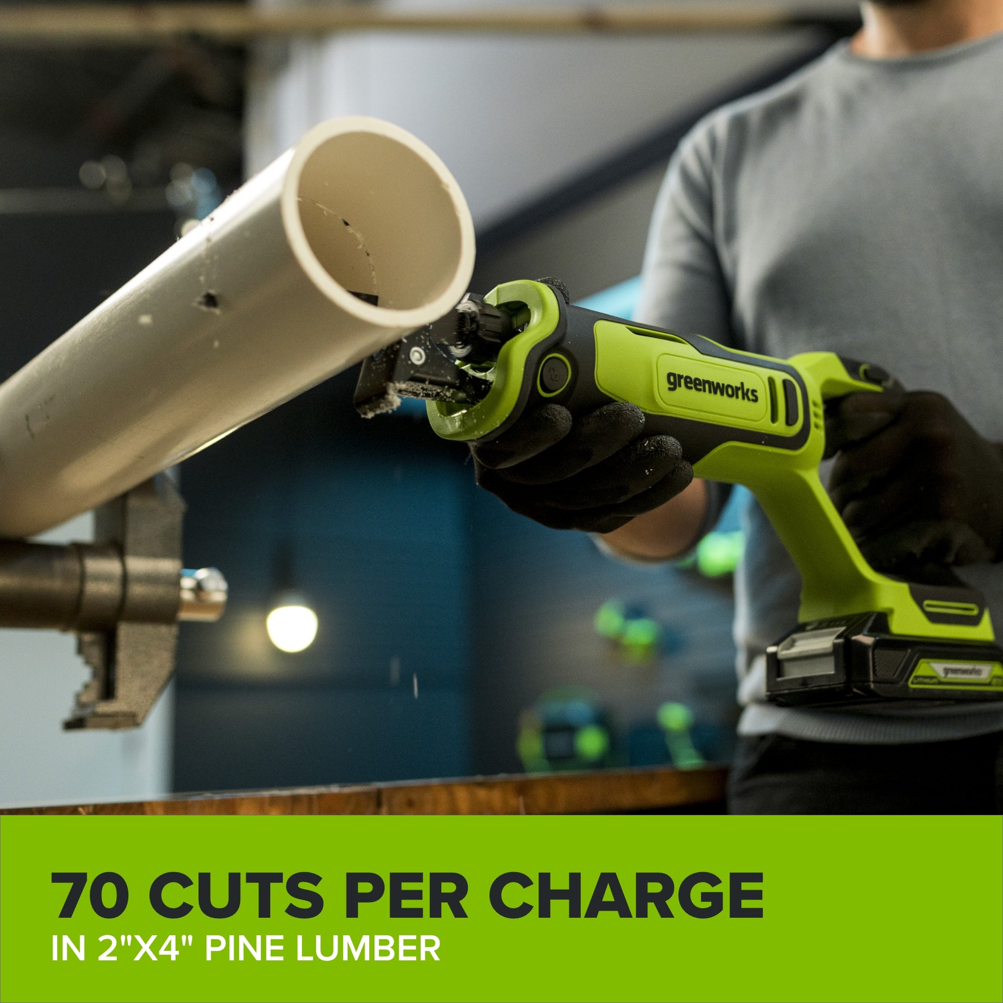 24V PowerAll Pro 1-1/4" Reciprocating Saw with Blade, 2.0 Ah USB-C Battery and 30W USB-C Fast Charger,3,200 SPM
