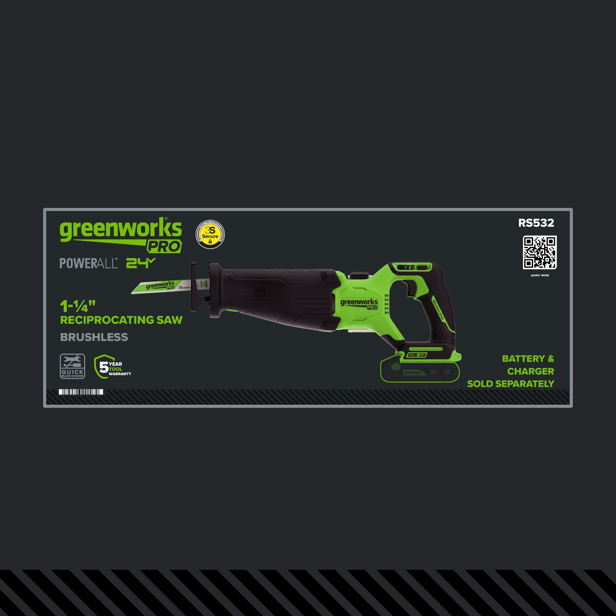 24V 5 Series  1-1/4" Reciprocating Saw (Tool Only)