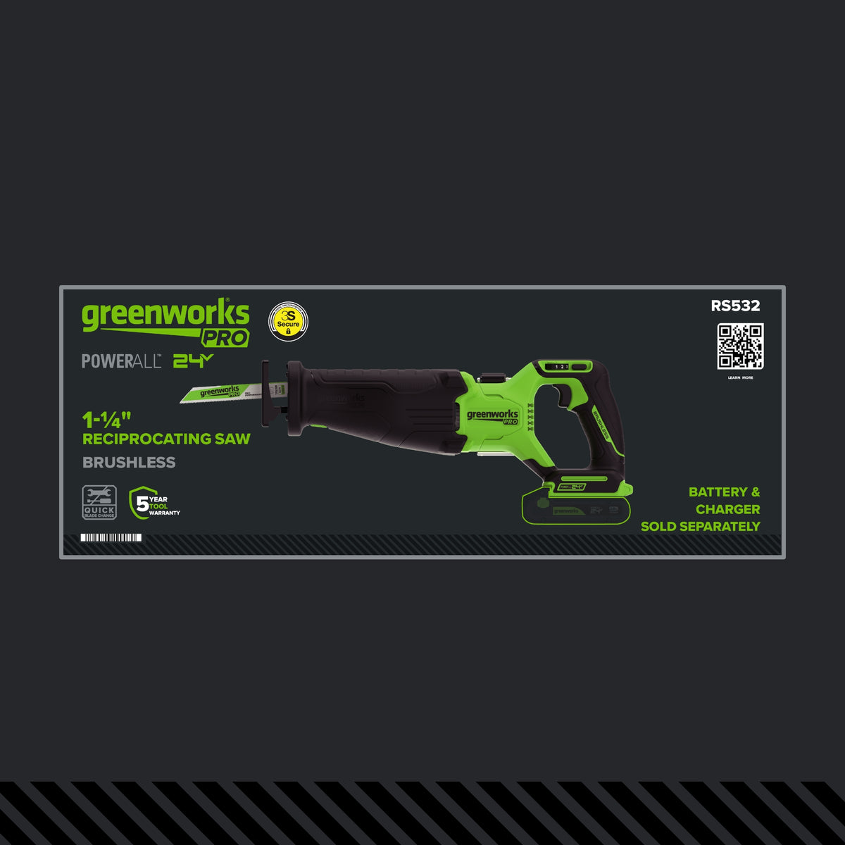 24V 5 Series  1-1/4" Reciprocating Saw (Tool Only)