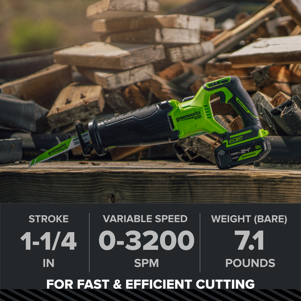 24V 5 Series  1-1/4" Reciprocating Saw (Tool Only)