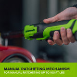 24V 3-Series Cordless Battery Extended Ratcheting Wrench: (1) 2Ah Battery and 30W Charger