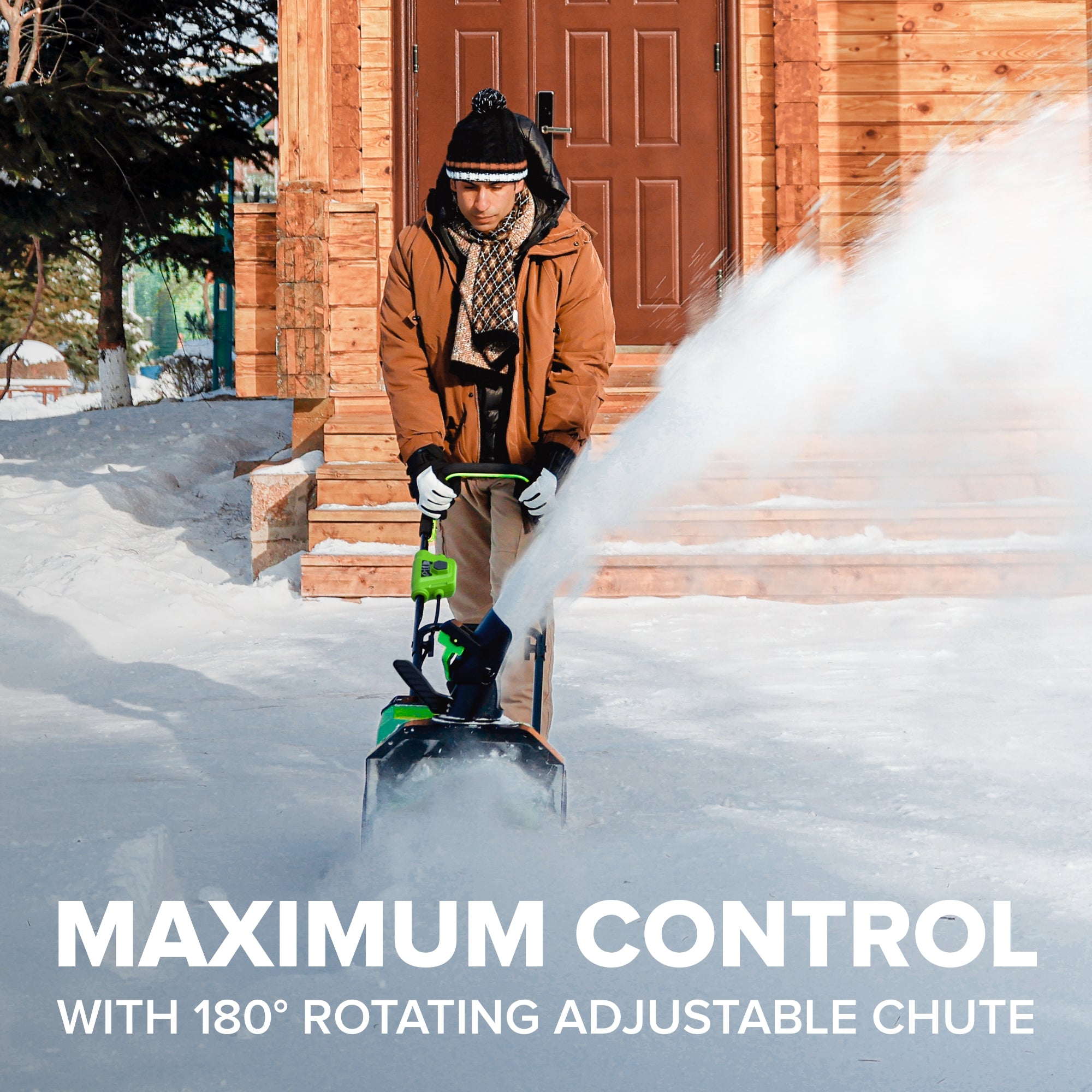 48V (24V x 2) 16" Cordless Battery Snow Blower: (2) 4.0 Ah Batteries and Charger
