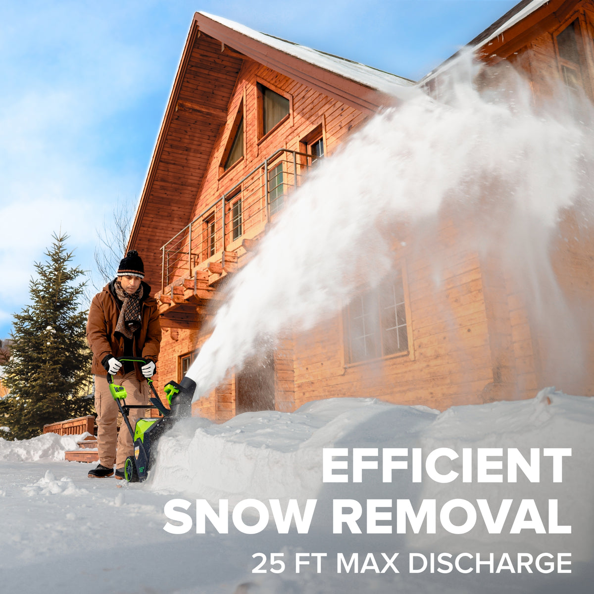 48V (24V x 2) 16" Cordless Battery Snow Blower: (2) 4.0 Ah Batteries and Charger