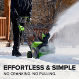 48V (24V x 2) 16" Cordless Battery Snow Blower: (2) 4.0 Ah Batteries and Charger