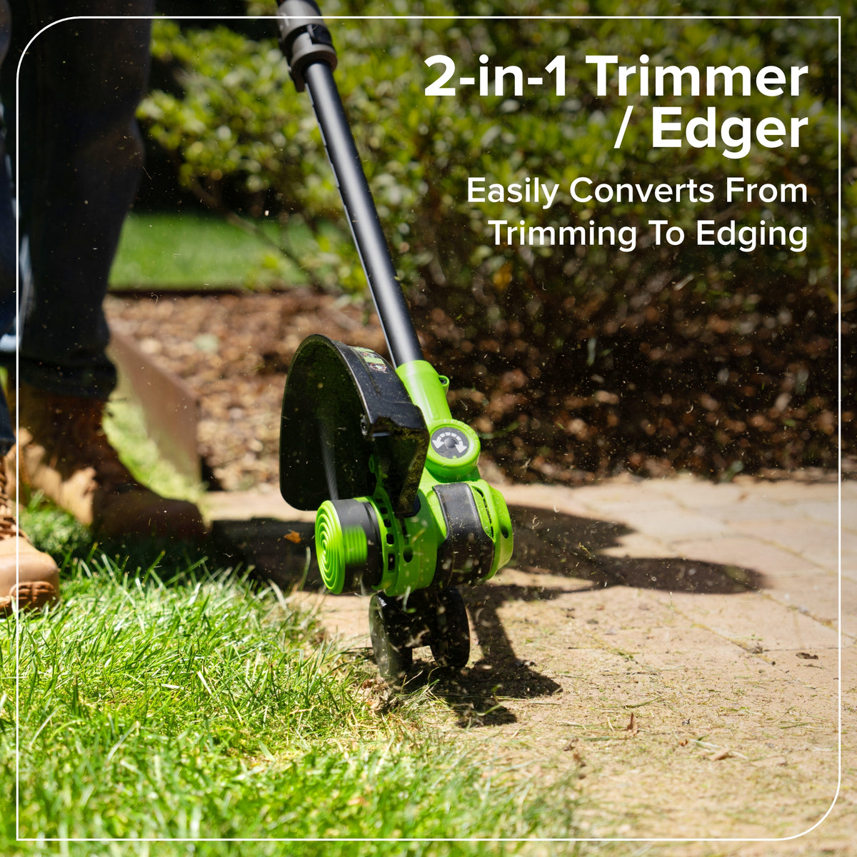 24V 12" Cordless Battery Brushless String Trimmer/Edger w/ 3.0Ah Battery & 65W Type-C Charger (3-FT Cable)