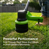 24V 15" Cordless Battery Brushless String Trimmer  w/ 6.0Ah Batteries and 65W Type-C Charger(3-Ft Cable)