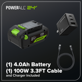 24V 13" Cordless Battery Brushless String Trimmer/Edger w/ 4.0Ah 21700 Batterys and 65W Type-C Charger(3-Ft Cable)