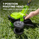 24V 13" Cordless Battery Brushless String Trimmer/Edger w/ 4.0Ah 21700 Batterys and 65W Type-C Charger(3-Ft Cable)