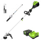 80V 16" Cordless Battery String Trimmer (Attachment Capable) & 10-Inch Polesaw Attachment Combo Kit w/ 2.0Ah Battery & Charger