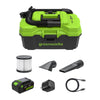 24V 3.5-Gal AC/DC Wet/Dry Vacuum: 4.0 Ah USB-C Battery and 30W Charger