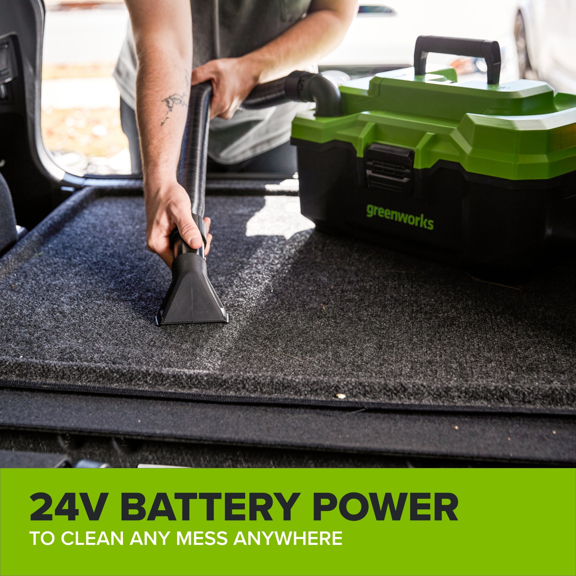 24V 3.5-Gal AC/DC Wet/Dry Vacuum: 4.0 Ah Type-C Battery and 30W Charger