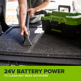24V 3.5-Gal AC/DC Wet/Dry Vacuum: 4.0 Ah Type-C Battery and 30W Charger