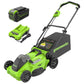 RENEWED 40V 16" Cordless Battery Brushless Push Lawn Mower w/ 4.0Ah Battery & Charger