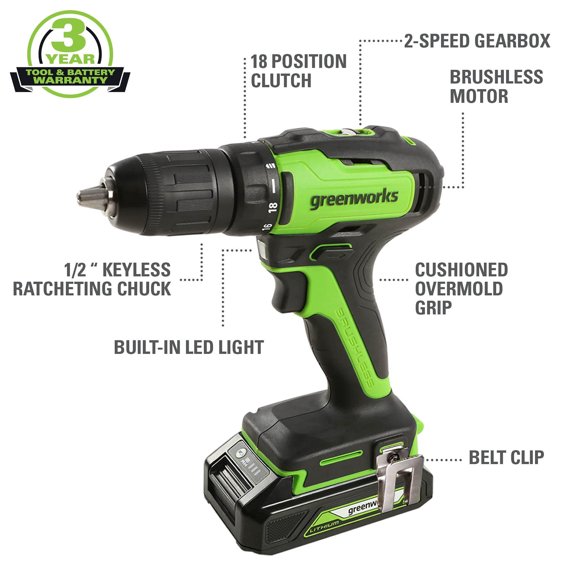 Black & Decker Cordless Drill Drive 18V Lithium Ion with 1.5Ah