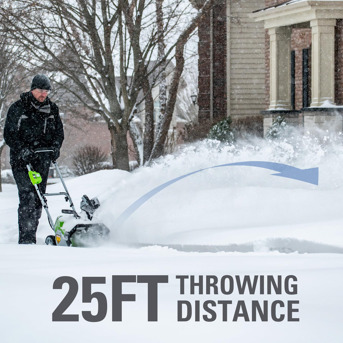 40V 16" Cordless Battery Single-Stage Snow Blower: 5.0 Ah USB Battery and Charger