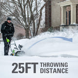 40V 16" Cordless Battery Single-Stage Snow Blower: 5.0 Ah USB Battery and Charger