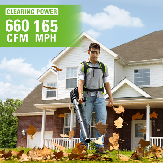 40V Gen 2 660 CFM Cordless Battery Brushless Backpack Blower w/ 8.0Ah Battery and Charger